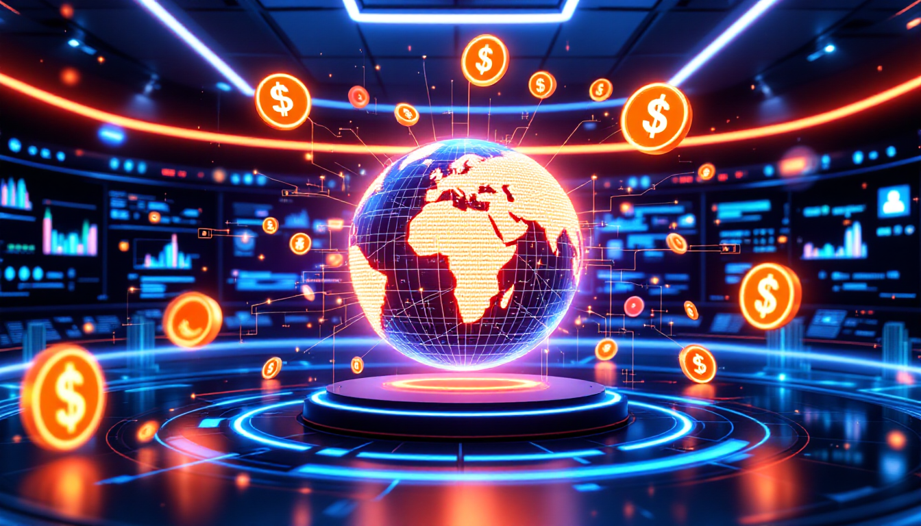 스테이블코인 결제 기술 개념을 시각화한 이미지