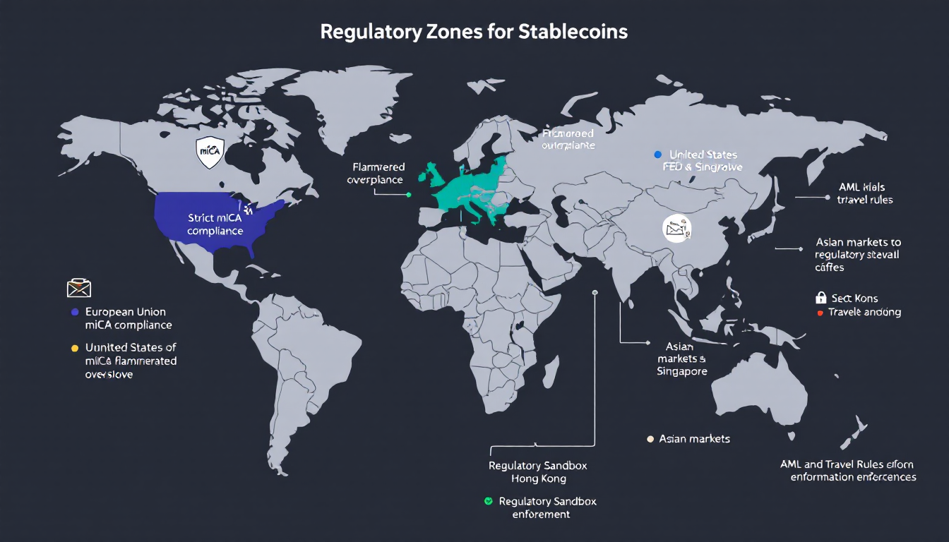 한국의 스테이블코인 정책을 상징하는 태극기 및 법전 이미지